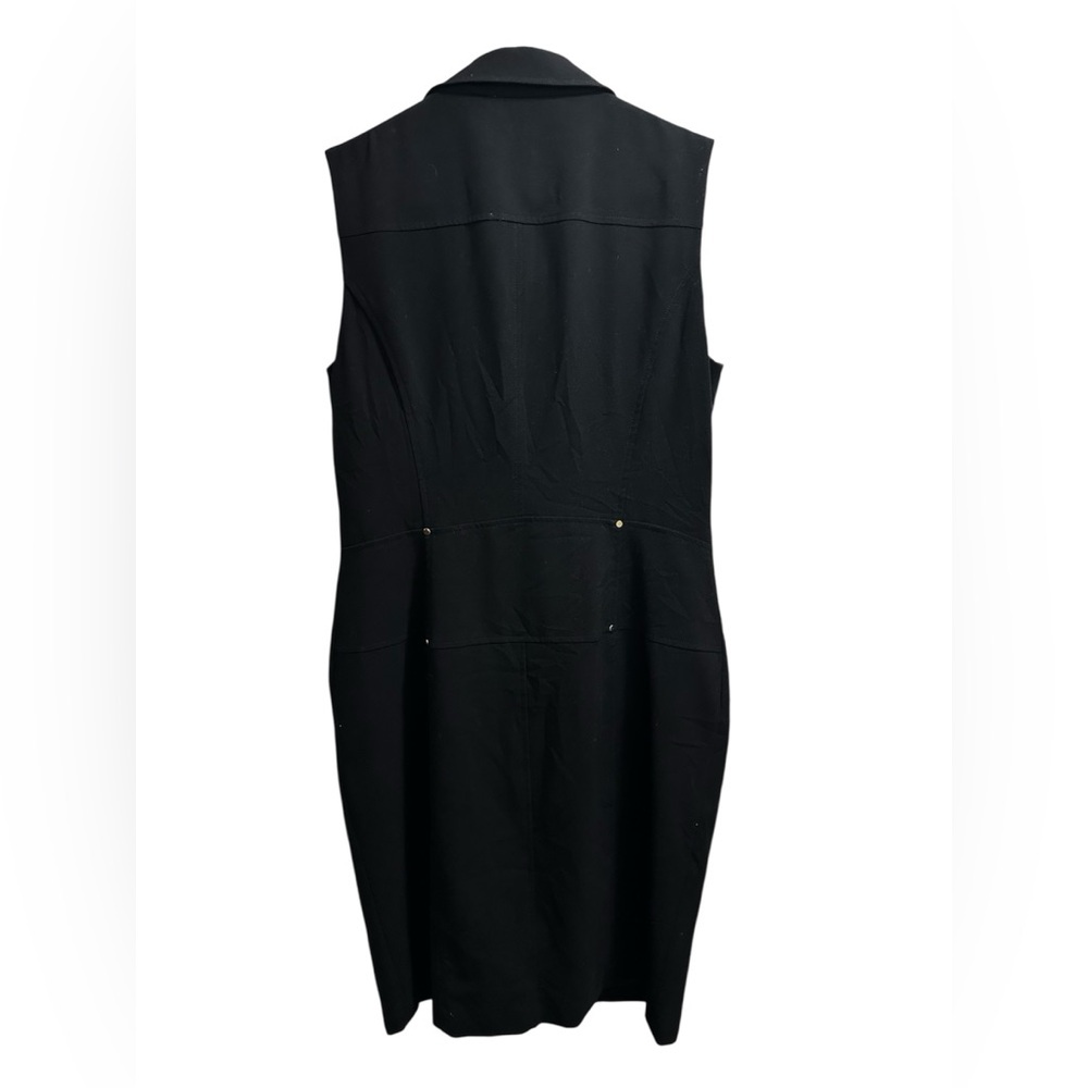 Calvin Klein Black Midi Dress with Gold Zippers - Picture 2 of 7